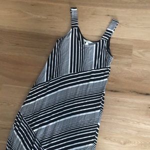 Soma Black and White Stripe Maxi Dress. Size L.
